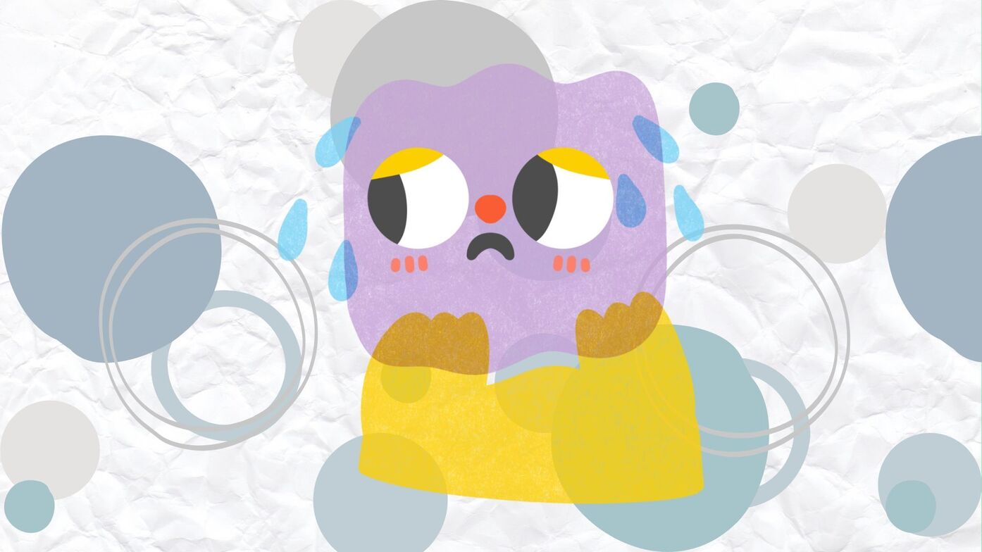 cartoon image of worry