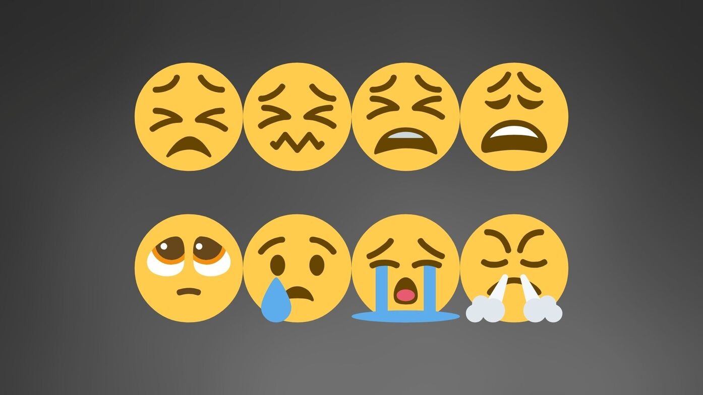 emoticons of different emotions on a black background